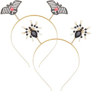 HEIDKRUEGER 2 Pieces Halloween Headbands for Women Hair Hoop Accessories