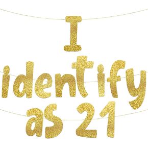 Funny Birthday Gold Glitter Banner – Happy Mens Birthday Party Supplies, Ideas, and Gifts – 30th. 40th, 50th, 60th, 70th, 80th Adult Birthday Decorations