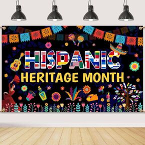 XIFAN Hispanic Heritage Month Banner 72x44 Inches, Spanish Speaking Countries Decoration, Latino Latin American Countries Yard Sign, National Hispanic Heritage Month Celebration Events Theme Backdrop Poster