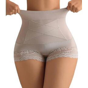 Tummy Control Shapewear for Women High-Waisted Butt Lifter Briefs Slimming Underwear Panties with Lace Trim