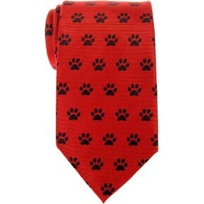 Retreez Doggie Puppy Paws Woven Microfiber Men's Tie