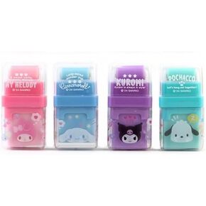 4 Count Cute Roller Eraser Set, Erasers with Cover and Roller as Eraser Crumb Collector