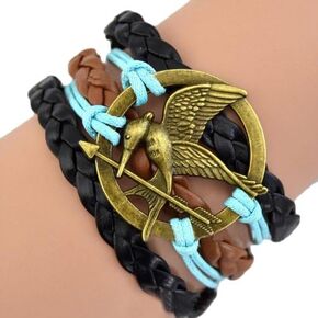The Hunger Games Charm Bracelet Brown and Black Bracelet Best Friendship and Gift (Blue) in Saudi Arabia