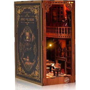 Optum Five Book Nook Kits for Adults, DIY Miniature Dollhouse Booknook Kit with Led Light, 3D Wooden Bookshelf Book Nook Decor Perfect booknook kit Gifts for Adults and DIY Book Nook kit Teen Gifts