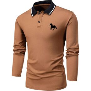 SOLY HUX Men's Golf Shirt Long Sleeve Collar Shirts Casual Work T Shirt