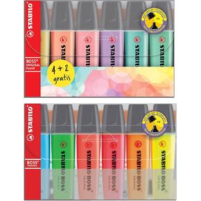 Stabilo Boss Original Highlighters 1x6 Boss Originals + 1x6 Boss Original Pastels