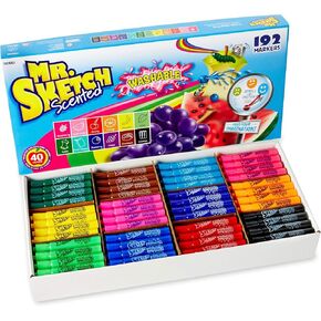 Mr. Sketch 1924063 Washable Markers Chisel Assorted Colors 192/Set