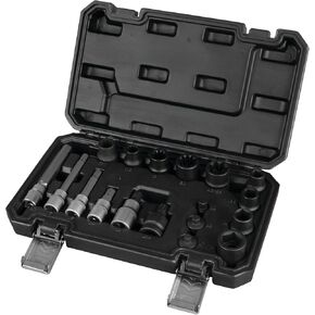 Performance Tool W86025 Brake Caliper Bit and Socket Set - Complete Coverage for Domestic, Euro and Asian Vehicles