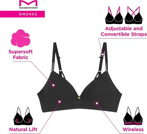 Maidenform Women's, Everyday Luxe T-Shirt, Wireless Convertible Bra in Kuwait