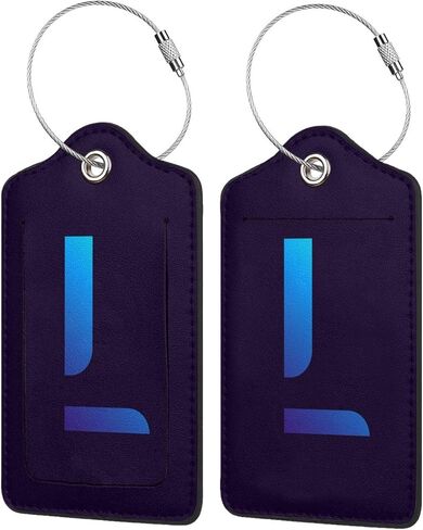 2 Pack Initial Luggage Tags for Suitcases, Colorful Letter Design Cruise Name Tags, Novelty Travel Bag Tags, Leather ID Label for Women Men Kids Girls Boys, Gradient Letter Letter Z in Saudi Arabia