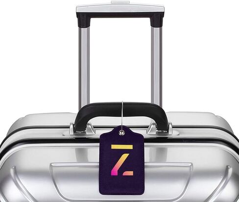 2 Pack Initial Luggage Tags for Suitcases, Colorful Letter Design Cruise Name Tags, Novelty Travel Bag Tags, Leather ID Label for Women Men Kids Girls Boys, Gradient Letter Letter Z in Saudi Arabia