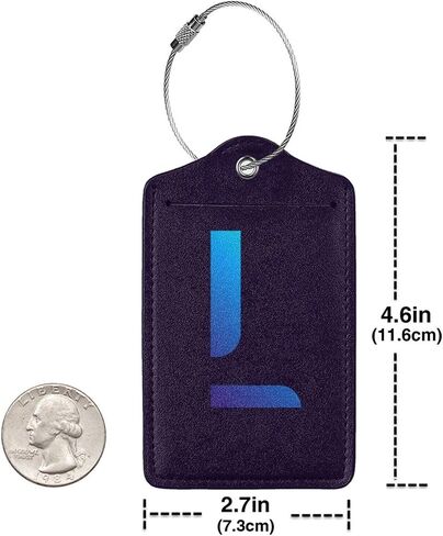 2 Pack Initial Luggage Tags for Suitcases, Colorful Letter Design Cruise Name Tags, Novelty Travel Bag Tags, Leather ID Label for Women Men Kids Girls Boys, Gradient Letter Letter Z in Saudi Arabia