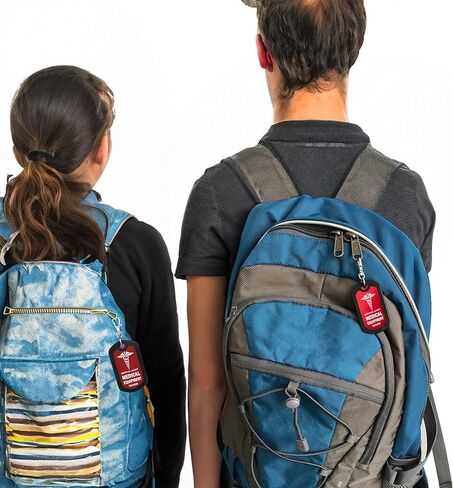 mnmoom Medical Equipment Luggage Tag -Travel Essentials Medical Luggage Tag (Red, 2 Pack) in Kuwait