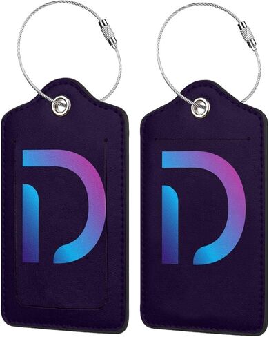 2 Pack Initial Luggage Tags for Suitcases, Colorful Letter Design Cruise Name Tags, Novelty Travel Bag Tags, Leather ID Label for Women Men Kids Girls Boys, Gradient Letter Letter Z in Kuwait