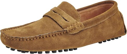 Men's Penny Loafers Moccasin Suede Leather Slip On Casual Dress Driving Shoes in Saudi Arabia