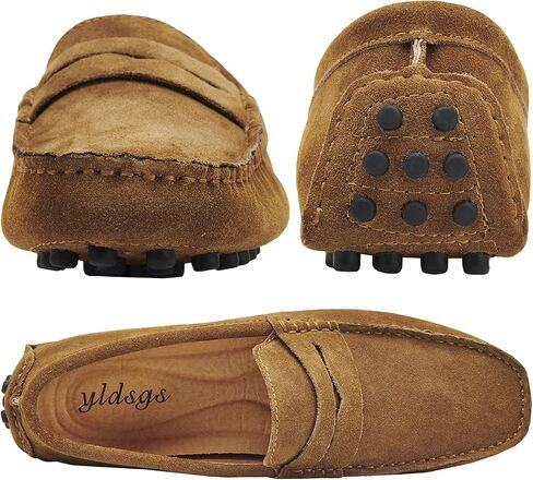 Men's Penny Loafers Moccasin Suede Leather Slip On Casual Dress Driving Shoes in Saudi Arabia