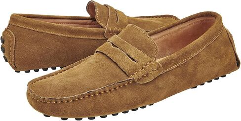 Men's Penny Loafers Moccasin Suede Leather Slip On Casual Dress Driving Shoes in Saudi Arabia