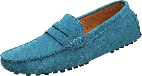 Men's Penny Loafers Moccasin Suede Leather Slip On Casual Dress Driving Shoes in Saudi Arabia