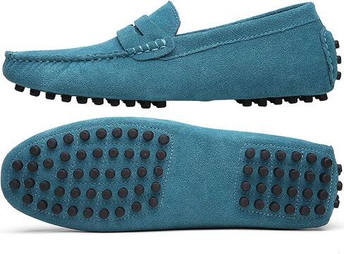 Men's Penny Loafers Moccasin Suede Leather Slip On Casual Dress Driving Shoes in Saudi Arabia