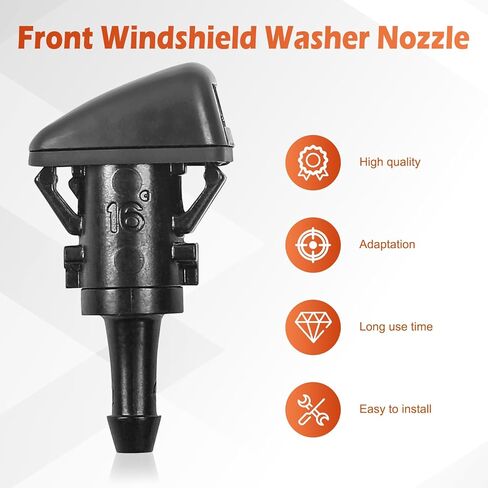 فوهة غسالة الزجاج الأمامي، 4805742AC بديلة لـ 2010-2024 دودج رام 1500 2500 3500 4500 5500، مجموعة أزواج باللون الأسود in Kuwait