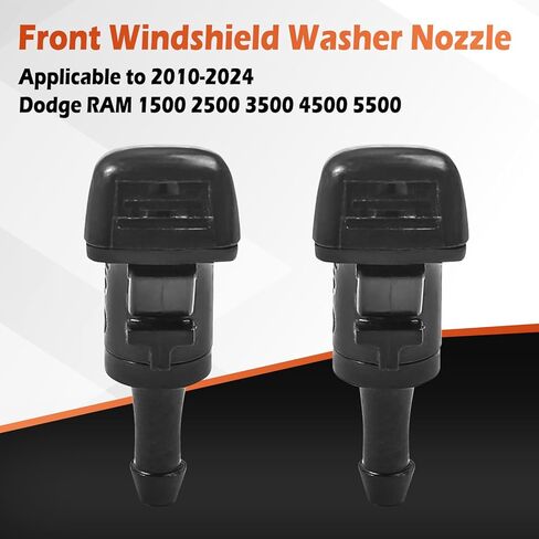 فوهة غسالة الزجاج الأمامي، 4805742AC بديلة لـ 2010-2024 دودج رام 1500 2500 3500 4500 5500، مجموعة أزواج باللون الأسود in Kuwait