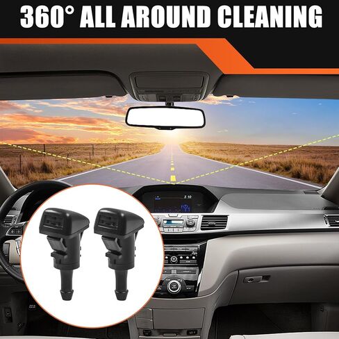 فوهة غسالة الزجاج الأمامي، 4805742AC بديلة لـ 2010-2024 دودج رام 1500 2500 3500 4500 5500، مجموعة أزواج باللون الأسود in Kuwait