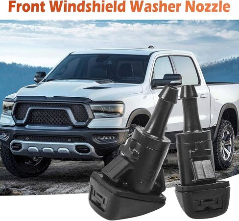 فوهة غسالة الزجاج الأمامي، 4805742AC بديلة لـ 2010-2024 دودج رام 1500 2500 3500 4500 5500، مجموعة أزواج باللون الأسود in Kuwait