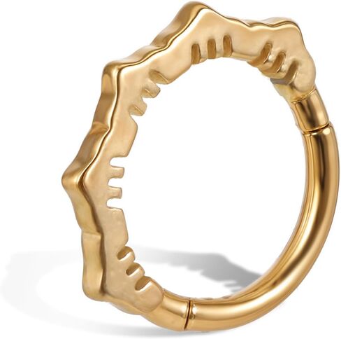 Lusofie 18K الذهب زهرة الحاجز خواتم 316L الجراحية الصلب زهرة الأنف الدائري 8 مم مكدسة حلقة الحاجز، الغضروف الفرس هوب أقراط للنساء الرجال ثقب الأنف الدائري in Saudi Arabia