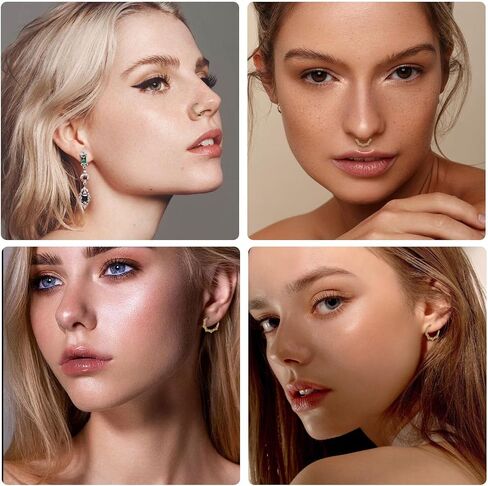 Lusofie 18K الذهب زهرة الحاجز خواتم 316L الجراحية الصلب زهرة الأنف الدائري 8 مم مكدسة حلقة الحاجز، الغضروف الفرس هوب أقراط للنساء الرجال ثقب الأنف الدائري in Saudi Arabia
