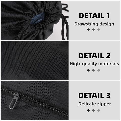 Drawstring Backpack Bag Waterproof Gym Bags Black Draw String Backpack with Zip Pocket Large Swim Bag for Men Women Sports Travel Swimming Beach Party in Saudi Arabia
