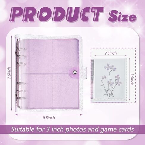 Epakh 3 Pcs A5 Kpop Photocard Binder 600 Pockets Kpop Album Binder 6 Ring Binder Photocard Holder 2.5 x 3.5 Inch Mini Photo Card Album for Photo Cards in Saudi Arabia