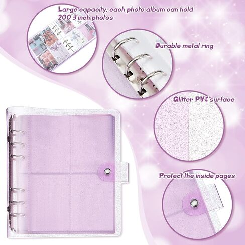 Epakh 3 Pcs A5 Kpop Photocard Binder 600 Pockets Kpop Album Binder 6 Ring Binder Photocard Holder 2.5 x 3.5 Inch Mini Photo Card Album for Photo Cards in Saudi Arabia