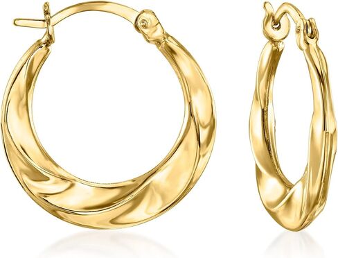 Ross-Simons 14kt Yellow Gold Twisted Hoop Earrings in Saudi Arabia