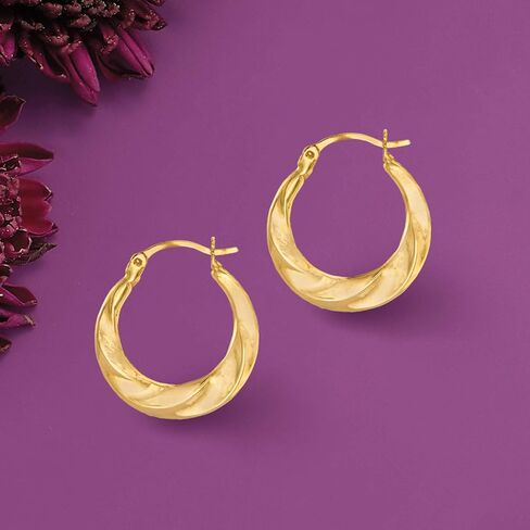 Ross-Simons 14kt Yellow Gold Twisted Hoop Earrings in Saudi Arabia