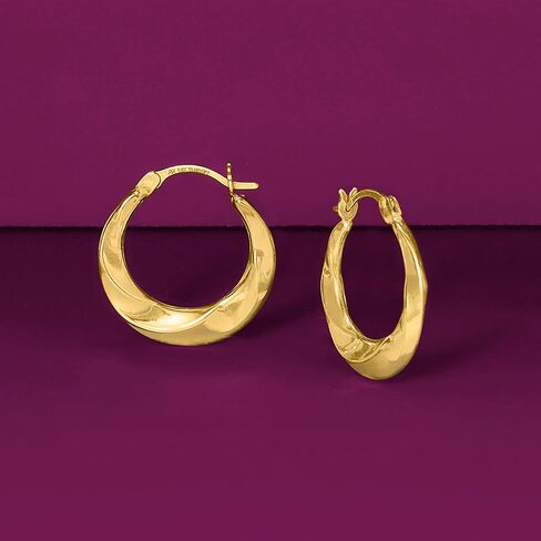 Ross-Simons 14kt Yellow Gold Twisted Hoop Earrings in Saudi Arabia