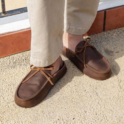 La Leche, Mule Boat Shoes, Indoor Scuff Slippers, Shoes for Home, Full Grain Leather & Memory Foam, Handmade in Saudi Arabia