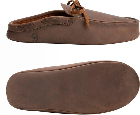 La Leche, Mule Boat Shoes, Indoor Scuff Slippers, Shoes for Home, Full Grain Leather & Memory Foam, Handmade in Saudi Arabia