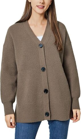 Long Cardigan Sweaters for Women Long Sleeve Open Front Knit Cardigan Sweater Jacket Button Down Loose Outwear in Saudi Arabia