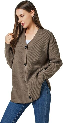 Long Cardigan Sweaters for Women Long Sleeve Open Front Knit Cardigan Sweater Jacket Button Down Loose Outwear in Saudi Arabia