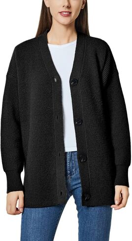 Long Cardigan Sweaters for Women Long Sleeve Open Front Knit Cardigan Sweater Jacket Button Down Loose Outwear in Saudi Arabia
