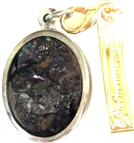 Rainbow Leklai Powerful Talisman from Umm-Kruum Mountain Lucky Charm Protective Natural Stone Amulet for Unisex, Black in Saudi Arabia