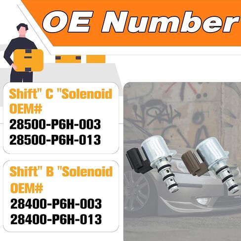 Transmission Shift Control Solenoid Valve B&C Shift Solenoid Compatible For Acura TL 99-06 | For Acura CL 98-03 | For Honda Accord 98-07 | For Honda Civic 01-05 | Replaces# 28400-P6H-013 in Saudi Arabia
