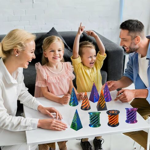 قطعتان من المخروط المستحيل، لعبة فيدجيت مخروطية حلزونية، لعبة مخروطية حلزونية مطبوعة ثلاثية الأبعاد، لعبة تململ تمر عبر الهرم، لعبة تململ حلزونية للبالغين (أخضر) in Kuwait