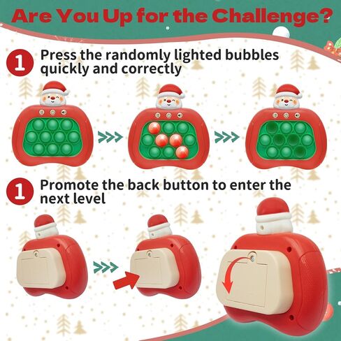 Quick Push Pop Fidget Game Toys, Bunney Light Up Fidget Toy with 1 Min Auto-Off Electric Pop Bubble Game Controller Handheld Puzzle Sensory Toys Birthday Christmas Easter Gifts Toys for Kids in Saudi Arabia