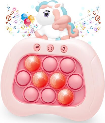 Quick Push Pop Fidget Game Toys, Bunney Light Up Fidget Toy with 1 Min Auto-Off Electric Pop Bubble Game Controller Handheld Puzzle Sensory Toys Birthday Christmas Easter Gifts Toys for Kids in Saudi Arabia