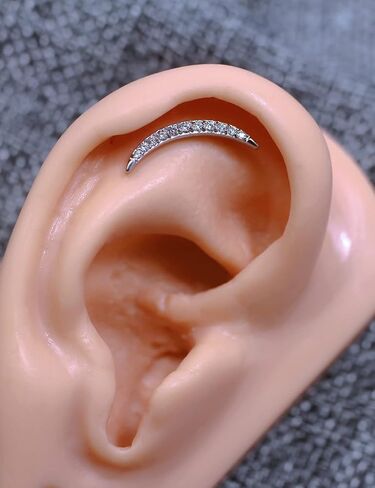 FANSING 316L Surgical Steel Moon Threadless Labret Stud with 2 Posts in Saudi Arabia