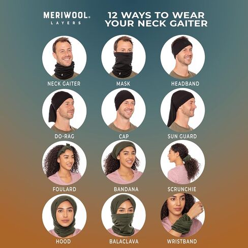 MERIWOOL 100% Merino Wool Ski Neck Gaiter Winter Neck Warmer for Women and Men in Saudi Arabia