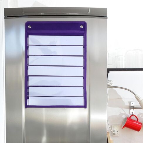 1 Set Magnetic Pocket Chart with 10 Dry Erase Cards Classroom Pocket Chart Scheduling Pocket Chart for Daily Schedule Activities Class Demonstrations Purple in Saudi Arabia