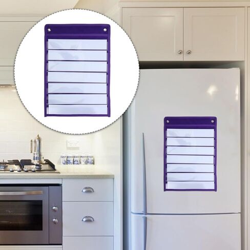 1 Set Magnetic Pocket Chart with 10 Dry Erase Cards Classroom Pocket Chart Scheduling Pocket Chart for Daily Schedule Activities Class Demonstrations Purple in Saudi Arabia