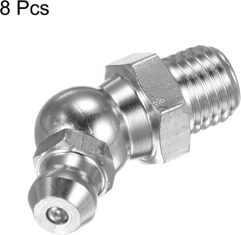 HARFINGTON 8 قطعة 304 الفولاذ المقاوم للصدأ 45 درجة تركيب الشحوم M8x1mm متري الموضوع حلمة الشحوم الهيدروليكية اكسسوارات للسيارة in Saudi Arabia